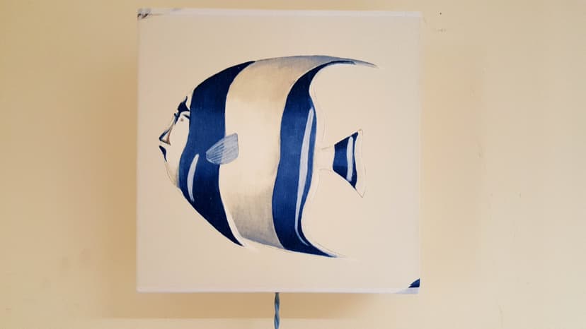 Applique carrée Poisson bleu - Les abat-jour d’illumine