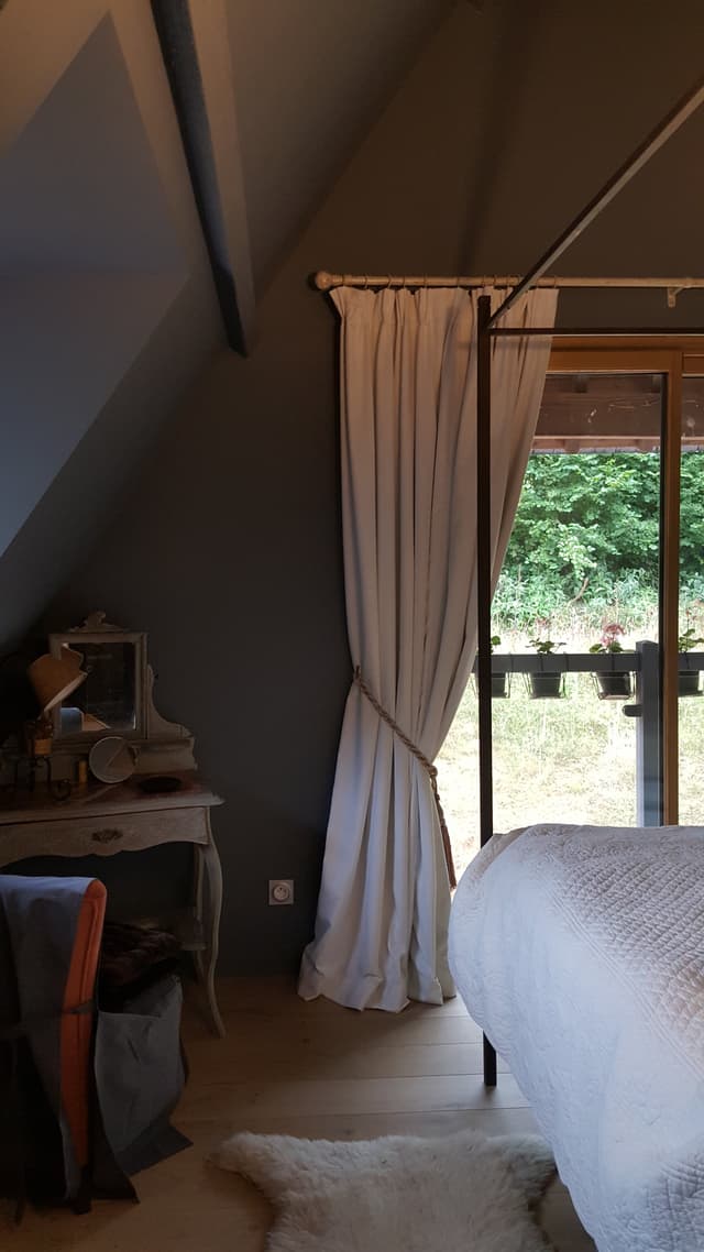 Double rideaux occultant lin blanc - Les abat-jour d’illumine