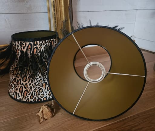 Abat-jour conique léopard et or