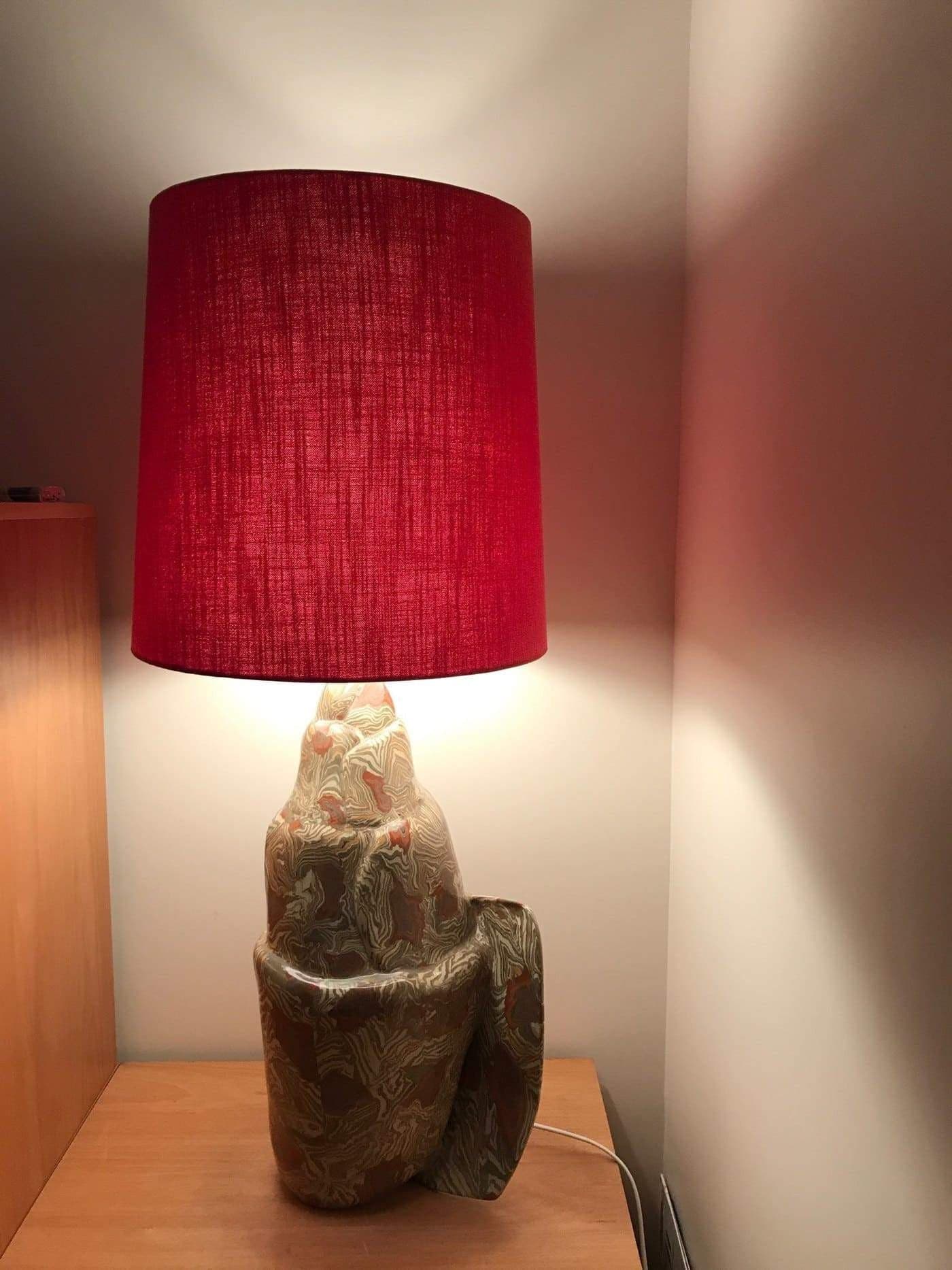 Abat-jour conique haut Lin Rouge - Les abat-jour d’illumine