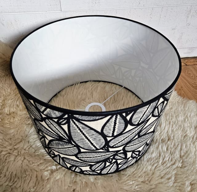 FEUILLES NOIRES - Abat-jour cylindre