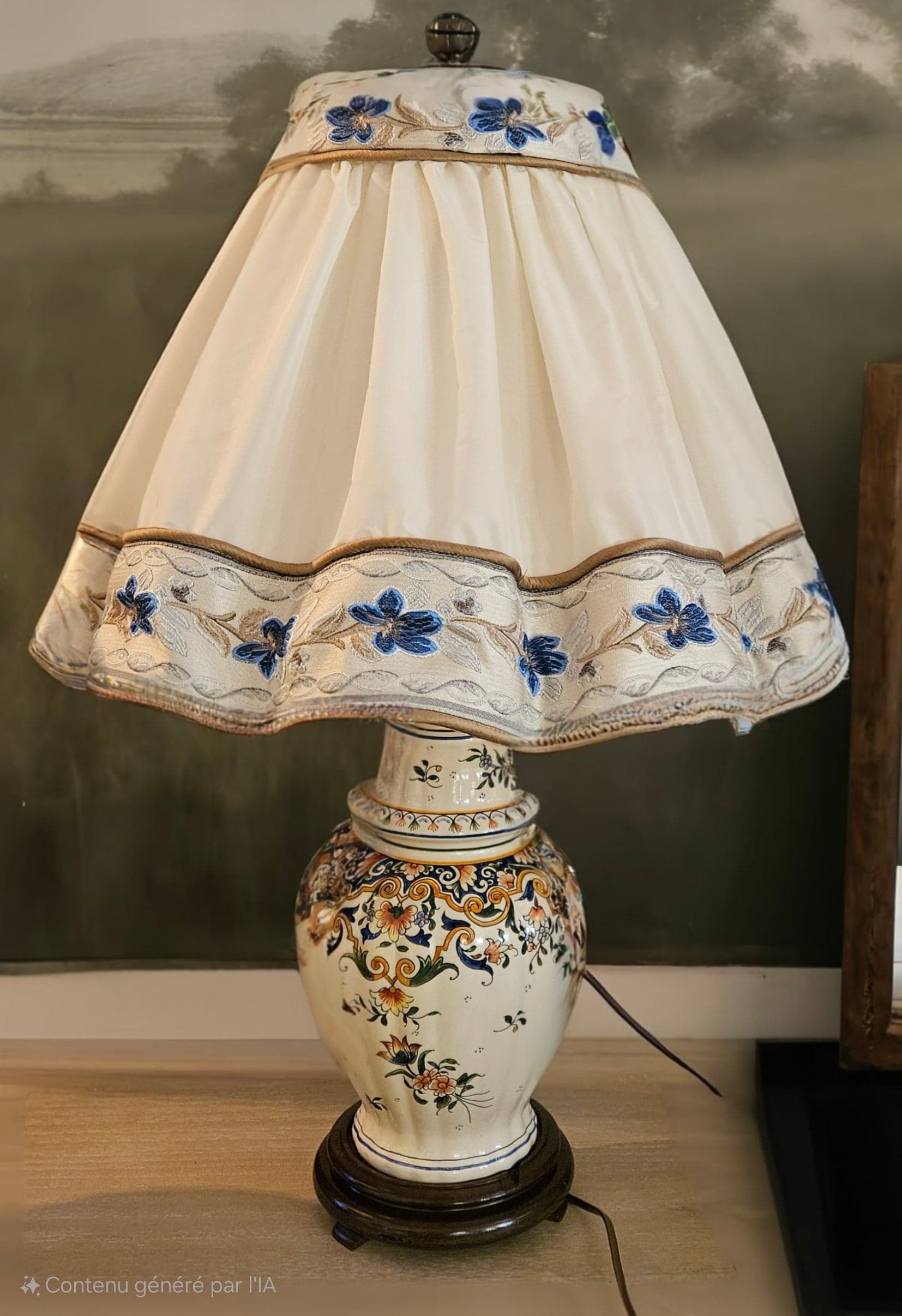 ABAT-JOUR JUPONNE "Meringue floral"