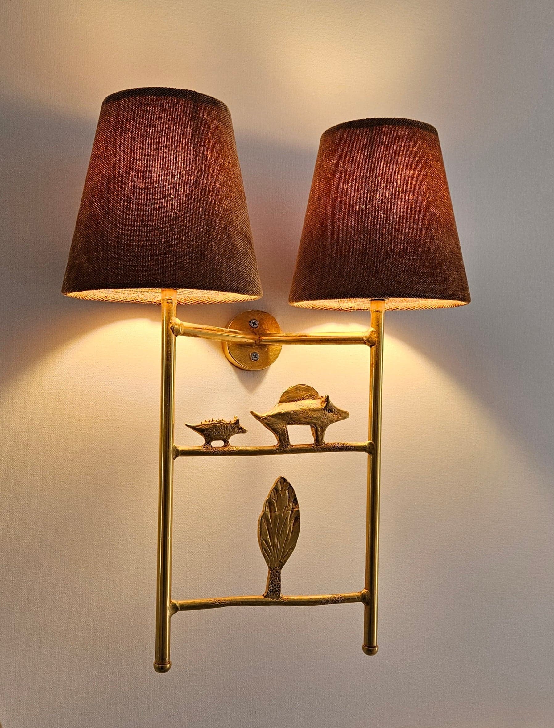 Abat-jour de lustrerie Velours brun