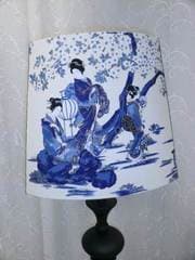 Abat-jour ovale à pans coupés Scènes chinoises - Les abat-jour d’illumine