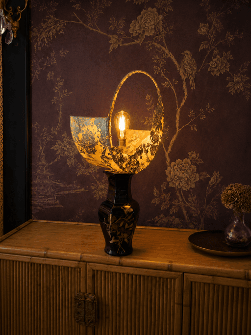 Abat-jour écran plexiglass et copeaux de laiton avec retours (vue 2)