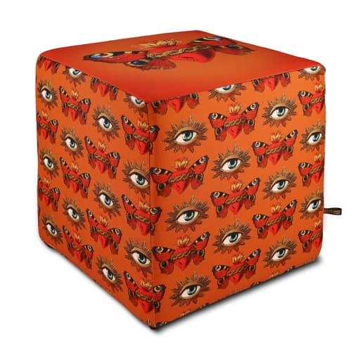 PAPILLON ORANGE — Pouf Outdoor