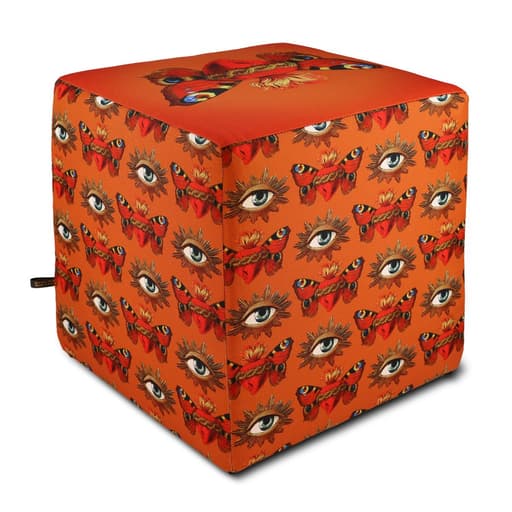PAPILLON ORANGE — Pouf Outdoor