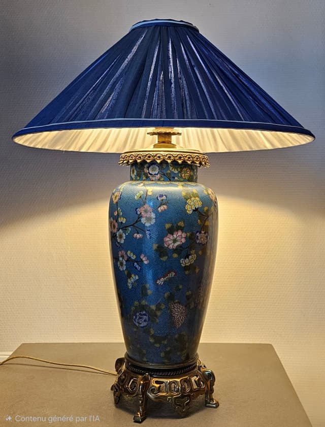 ABAT-JOUR CONIQUE TONQUIN "BLEU SAUVAGE"