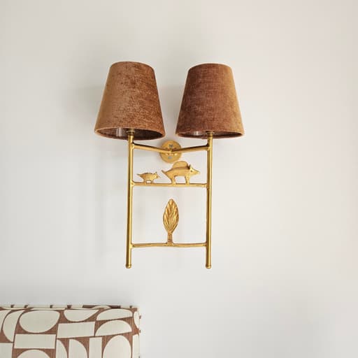 Abat-jour de lustrerie Velours brun