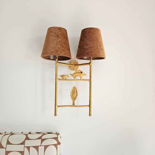 Abat-jour de lustrerie Velours brun