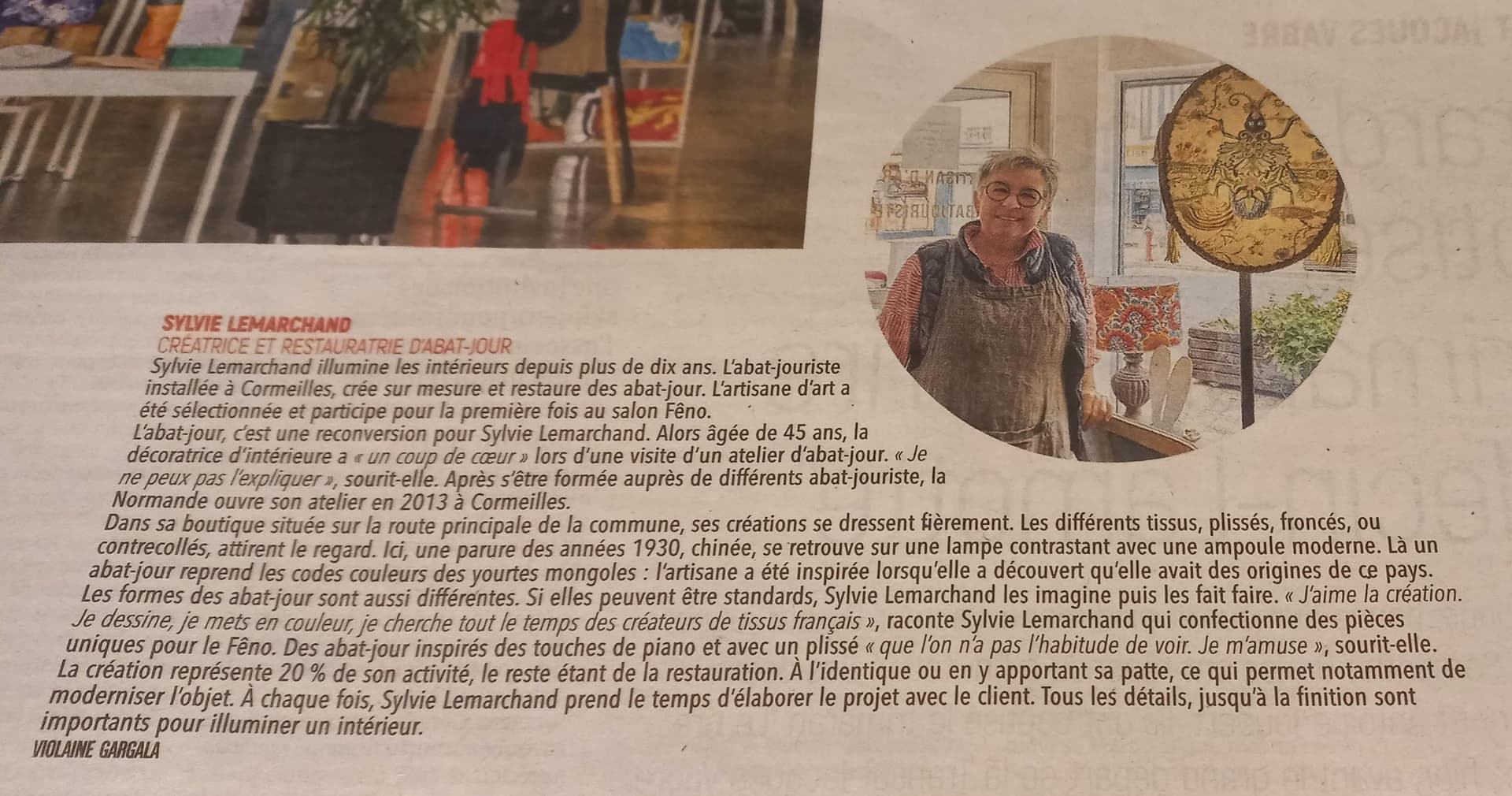 FENO - Article Paris Normandie Métiers d'Art- Les Abat-jour d'Illumine