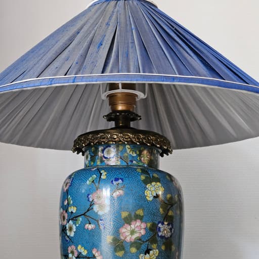 ABAT-JOUR CONIQUE TONQUIN "BLEU SAUVAGE"