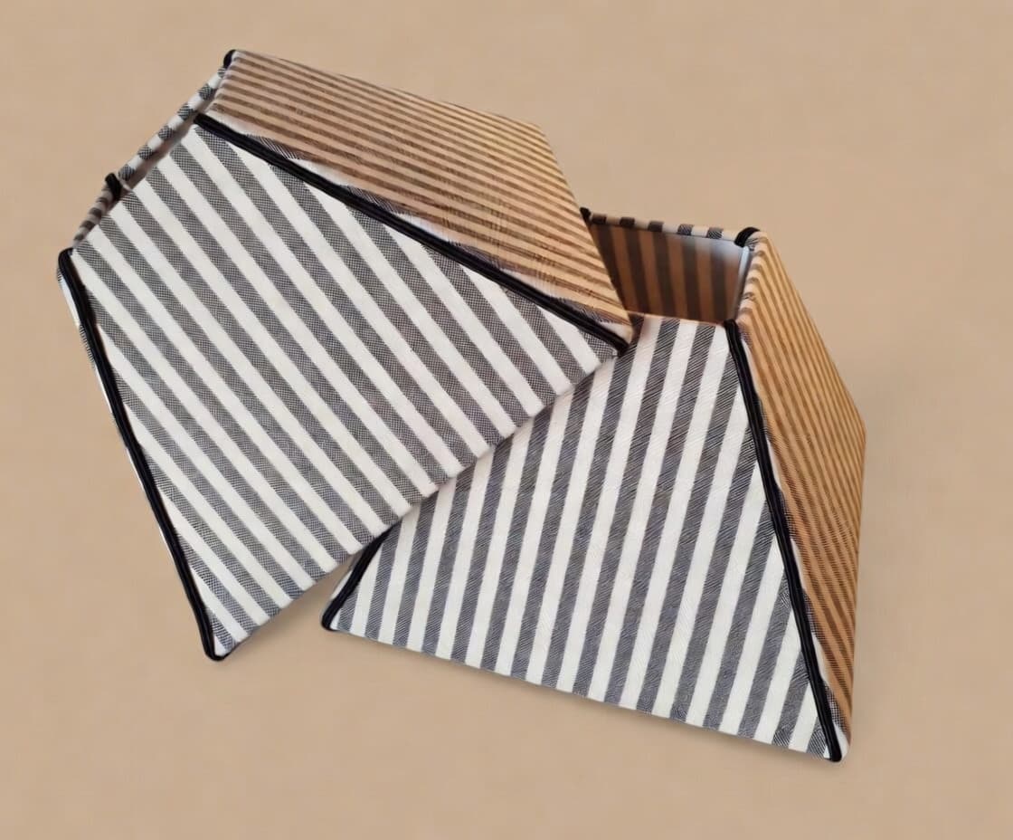 Abat-jour carre - tissu raye