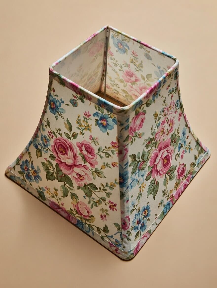 Abat-jour pagode carre - tissu floral