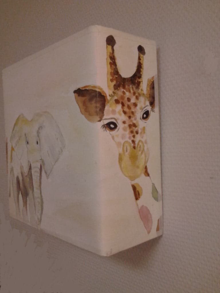 Applique carrée enfantine Aquarelle Les Animaux de la Jungle - Les abat-jour d’illumine