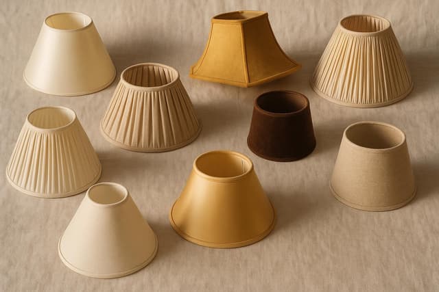 Guide pour choisir un abat-jour : differentes formes et matieres sur une table