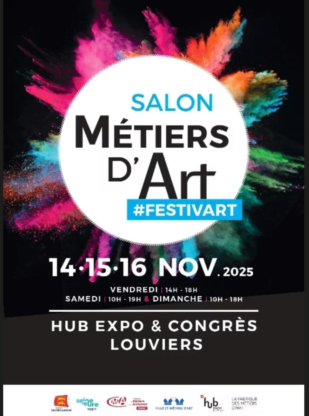 SALON DES METIERS D ART " Festivart " LES 14/15 et 16 Novembre 2025 à Louviers