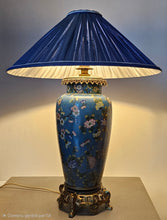 Charger l&#39;image dans la galerie, ABAT-JOUR CONIQUE TONQUIN &quot;BLEU SAUVAGE&quot;