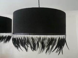 Suspension noire et plumes - Les abat-jour d’illumine