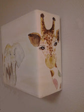 Applique carrée enfantine Aquarelle Les Animaux de la Jungle - Les abat-jour d’illumine